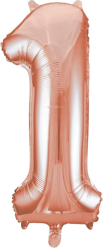Unique Rose Gold Number 1 Shaped Large Foil Balloon 86cm One Piece