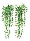 Yatim 90 cm Money Ivy Vine Artificial Plants Greeny Chain Wall Hanging Leaves for Home Room Garden Wedding Garland Outside Decoration Pack of 2