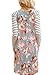 HOTAPEI Casual Long Sleeve A-line Loose T-shirt Dresses For Women With Pockets Floral Midi Dress Blue4 Large