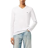 Lacoste Men's Long Sleeve Lightweight Cotton Pima V-Neck T-Shirt