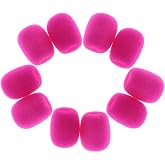 Almencla 10Pcs Lapel Headset Microphone Windscreens Foam Microphone Covers, Mini Size, Fushcia