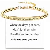Dont Let The Hard Days Win Bracelet Inspirational Bracelet for Women Black Leather Pink Braid Inspirational Religious Christian Encouragement Mental Health Reminder Tough Times Jewelry Birthday Gift