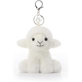 Apricot Lamb Cream Lamb Cute Keychain Soft Stuffed Plush Toy 4.7''