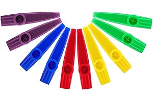 10Pcs Plastic Kazoos,Musical Instruments Kazoo Flute Diaphragms Good Companion for Guitar, Ukulele, Violin, Piano Keyboard fo