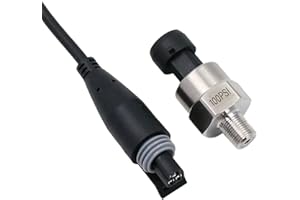 EARUMZDQ 100 Psi 1/8" NPT Thread Pressure Transducer Sensor Pressure Sender Stainless Steel Oil Pressure Transmitter for Car Automobile Motorcycle Boat Oil Fuel Air Gas Liquid Water Pressure