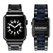 Wearlizer Black Blue Compatible Apple Watch Band 38mm 40mm Womens Mens iWatch Stainless Steel Strap Fashion Blue Resin Replacement Wristband Cool Bracelet Metal Clasp Series 4 3 2 1 Sport Edition