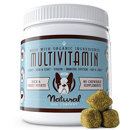 Natural-Dog-Company-Multivitamin-Supplement-with-Turmeric-and-Fish-Oil-35-Essential-Vitamins-Nutrients-Immune-System-Skin-Coat-and-Hip-Joint-Support-Duck-Sweet-Potato-Flavor-90-Chews