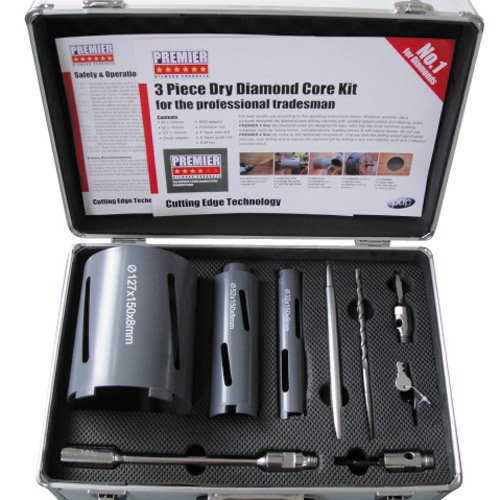 Premier Diamond 9 Piece 4 Star Diamond Core Drill Kit Set with Case DC12876 Amazon.co.uk DIY