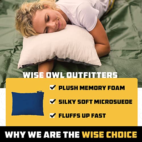 Wise Owl Outfitters Memory Foam Pillow Camping and Travel Accessories