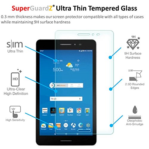 [2-PACK] For AT&T Trek 2 HD [NOT For AT&T Trek HD] - SuperGuardZ Tempered Glass Screen Protector, 9H, 0.3mm, 2.5D Round Edge, Anti-Scratch, Anti-Bubble