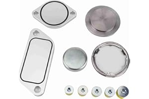 Haofy EGR Plug Kit, 5pcs Aluminum Alloy Gaskets and 5pcs Rubber Plugs for EGR Valve Delete with CNC Cut High Reliability for 