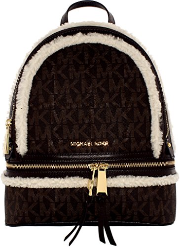 MICHAEL Michael Kors Womens Signature Logo Backpack Brown Medium