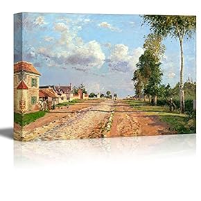 Route de Versailles, Rocquencourt by Camille Pissarro - Canvas Print Wall Art Famous Painting Reproduction - 12" x 18"