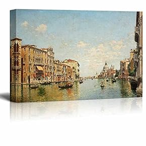 View of The Grand Canal of Venice by Federico del Campo - Canvas Print Wall Art Famous Painting Reproduction - 12" x 18"