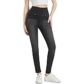 KYAL KNOW YOU ARE LOVED High Waisted Skinny Jeans Stretchy Tummy Control Jegging for Women Pull on Leggings with Pockets