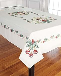 Amazoncom holiday greetings tablecloths stamped cross stitch kit Amazoncom holiday greetings tablecloths stamped cross stitch kit