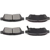 ECCPP D1100 Rear Disc Brake Pad Set Fit For Nissan For Frontier 2005-2019 | Ceramic Disc Brake Pad Set For Nissan For Xterra 2005-2015,For Suzuki For Equator 2009 2010 2011 2012;4pcs;w/Hardware