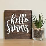 Hello Summer Small Rustic Wooden Sign 5
