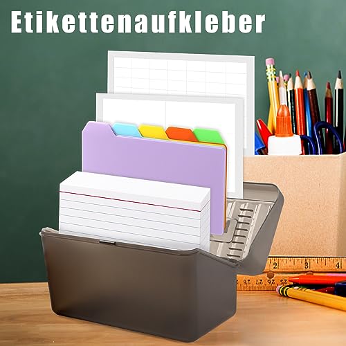 Koogel Karteikarten Box, Lernkarteibox Karteikasten für 300 Karten 12,5cm x 7,5cm (5 x 3 Zoll), Karteibox Lernbox inkl. 10 Tabs und 100 Lernkarten