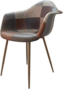 Zons Lot De 4 Oraz Chaisesfauteuil Patchwork Brun Aux