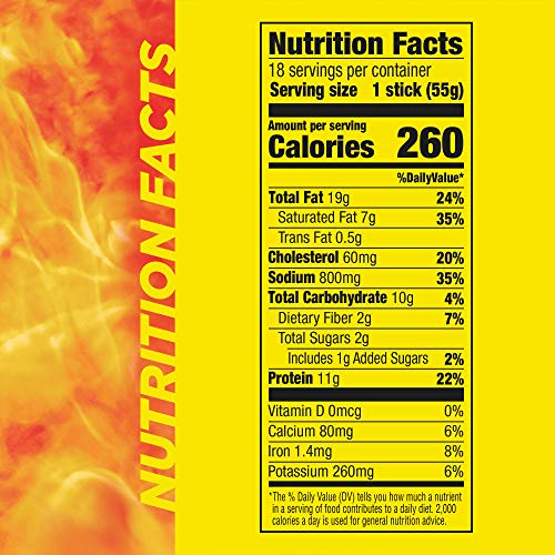 SLIM JIM MONSTER SMOKED MEAT STICKS, HOT AF FLAVOR, HIGH PROTEIN EASTER BASKET STUFFER FOR MEN, 1.94 OZ. (18 COUNT)