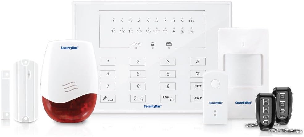 SecurityMan AirAlarmII Wireless Smart Home Alarm System Kit with Doorbell (White)