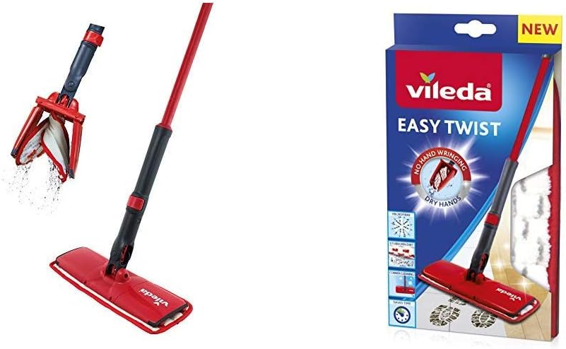 Lava Pavimenti Casa PVC 8 x 14 x 54 cm con 3 Panni Ricambio in Microfibra  Vileda Easy Twist Sistema Lavapavimenti Autostrizzante Rosso Panno in  Microfibra Strumenti di pulizia Commercio, Industria e
