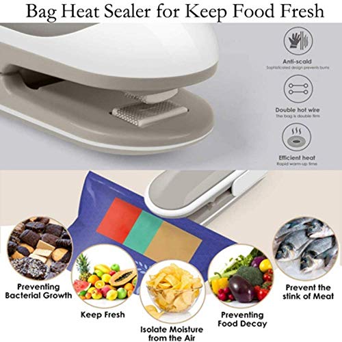 Mini Bag Sealer, 2 in 1 Heat Sealer, Handheld Heat Vacuum Sealers Cutter Portable Bag Resealer