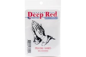 Deep Red Stamps Praying Hands Rubber Cling Stamp 1.9 x 2.1 inches