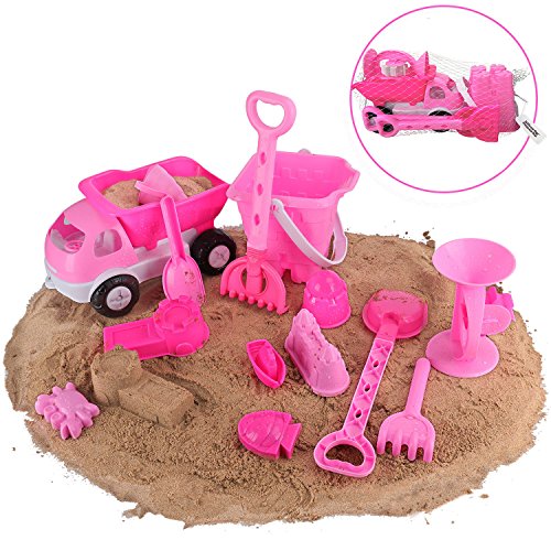 Liberty Imports Pink Princess Castle Beach Set Toy for Girls Includes