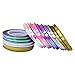 CoulorButtons 24 Rolls Candy Holographic Laser Color Mixed Size Nail Striping Tape Nail Art Line Decal Sets With 3 Line Case Tools
