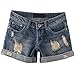 Happyyip Womens Vintage Low Waist Fringe Denim Shorts Jeans Vary Styles