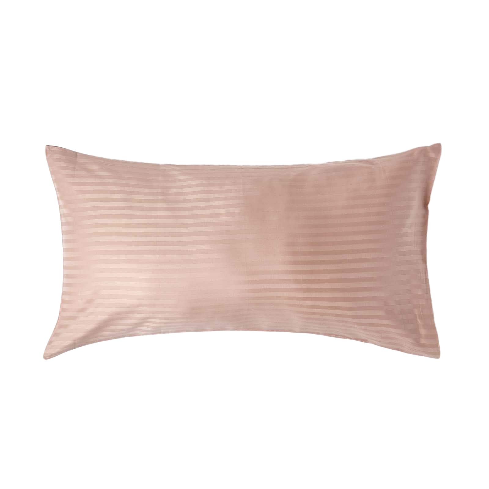 HOMESCAPES Brown Taupe Pure Egyptian Cotton King Size Pillowcase 330 TC 500 Thread Count Percale Equivalent Satin Stripe Housewife Pillow Case