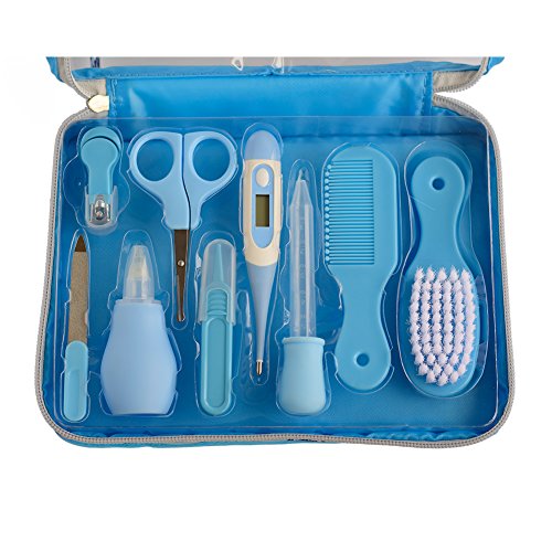 Nursery Care Kit , Grooming Kit high quality for Infants, Newborns, Kids, Boys and Girls. Includes Nail Clippers ,Scissors, Nail File ,Soft Brush, Hair Comb ,Tweezers , 9pcs - Thumbnail 2