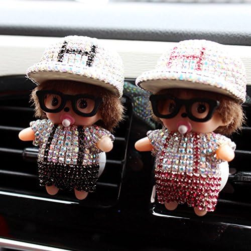 Minyine Cute Perfume Clip Interior Dashboard Decoration Ornaments Gifts-Black