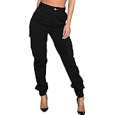 Women's Hiking Cargo Jogger Camo Pants with Pockets High Waisted Slim Casual Outdoor Tapered Combat Works Pants