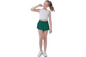 NEXSONIC Flowy Shorts for Girls Butterfly Shorts for Kids Preppy Shorts for Teens Tennis Running Athletic Shorts with Liner