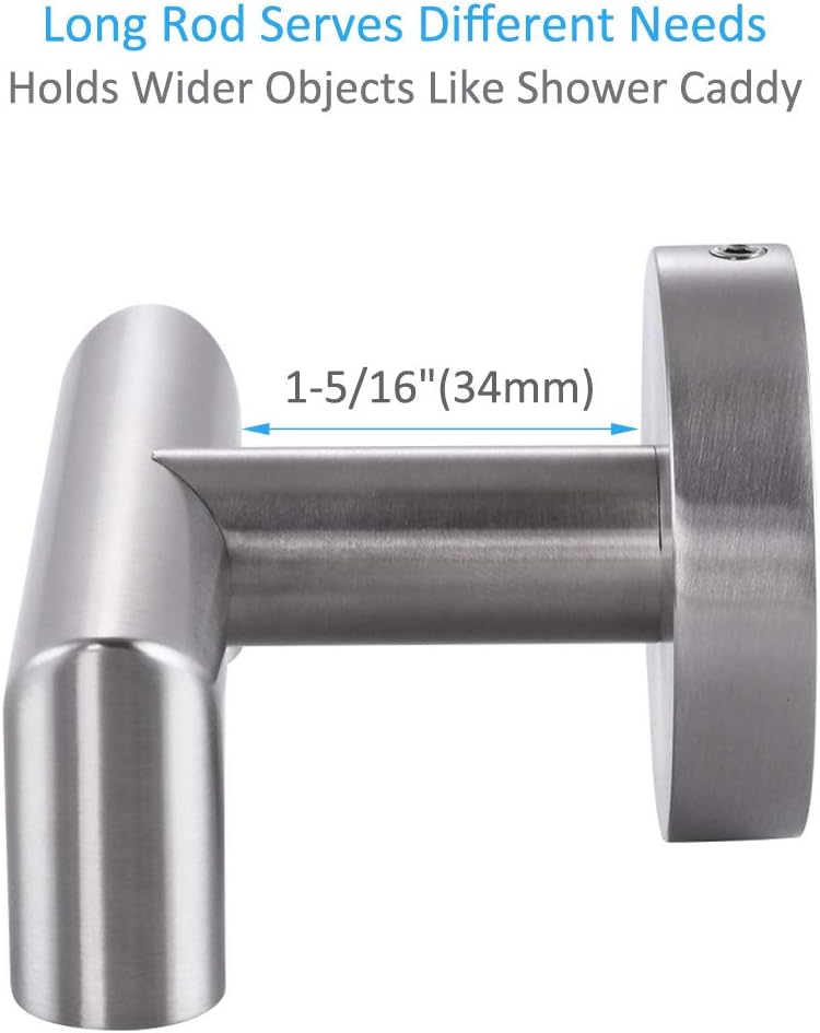 Bathroom Double Hook, Angle Simple SUS304 Stainless Steel Bath Towel Holder, Coat Purse Hanger, Hand Towel Rack, Double Robe Towel Hook for Wall, Brushed Steel - - 