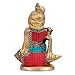 Aone India Baby Makhan Krishna Sitting on conch Statue Brass Turquoise Hindu God Baby Krishna Sculpture-God Of Love,Joy,Happiness Decoratives + Cash Envelope (Pack Of 10)