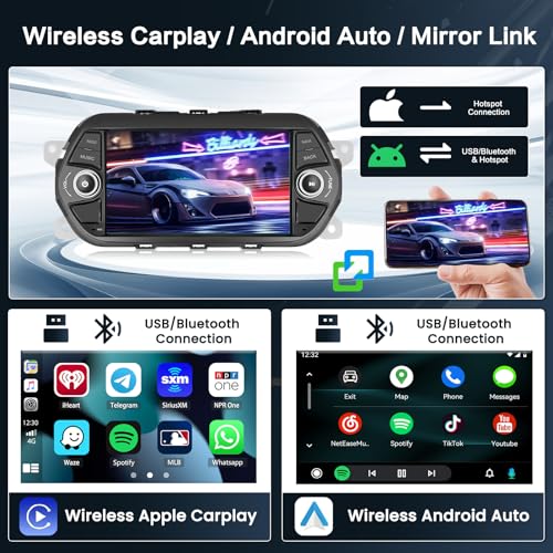 Inefala 8 Core 6+128G Radio for Fiat Tipo Egea 2015-2017 Android 15 with Wireless Carplay and Android Auto, 7'' Touch Screen Stereo Radio with Bluetooth 59UI 32 EQ DSP GPS FM/RDS SWC Reverse Camera