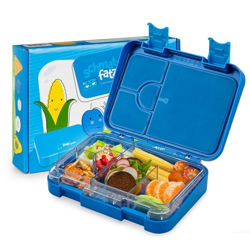 Schmatzfatz Children's Lunch Box with Compartments, Children, School, Colours, Children's Lunch Boxes with BPA-Free and Leak-Proof Sections, Dishwasher Safe