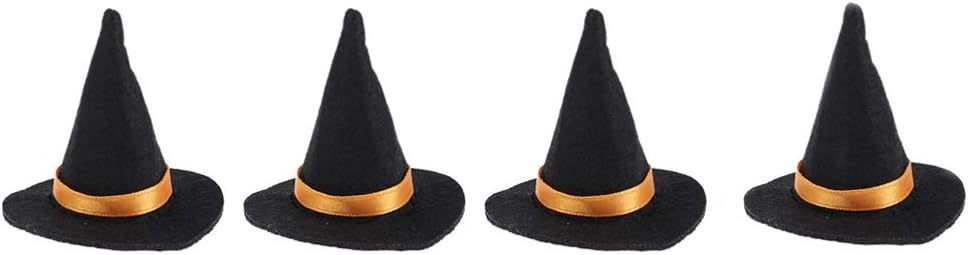 Healifty 8pcs Halloween Small Witch Hat DIY Craft Bottle Cap Wine Bottle Witch Hats Cover Table Decor for Festival Halloween Party - Image 4