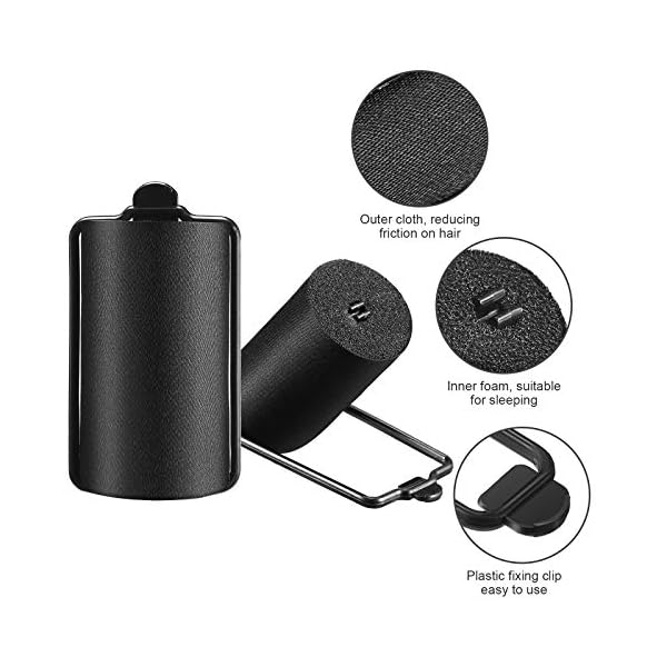 60 Pieces Satin Foam Sponge Hair Rollers Soft Foam Hair Styling Curlers Flexible Hairdressing Curlers Black Perm Rods…