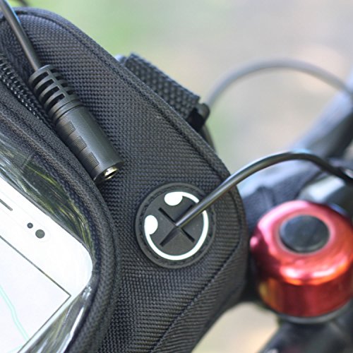 Bicycle Handlebar Bag, Vaiigo 2 Generation Multifunctional Bike Pannier, Waterproof Transparent Pvc Navigation Pouch Bag with Earphone Hole and Led Lamp (Black) - Thumbnail 5