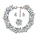 Zhenhui 3 Pieces Bling Crystal Necklace and Earrings Jewelry Set for Women 6 Colors Available