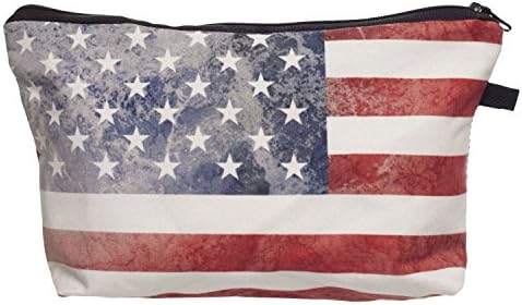 Cosmetic Bag American Flag Star Streaks Hand Bag Storage Package Lady Makeup Bag Multi-function Wash Bag for Cosmetics Skincare Set Facial Cleanser Beauty Stuff