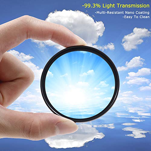 Lenskins 58mm MRC UV Protective Filter, German Optics, Weather-Sealed, 16-Layer Multi-Resistant Nano Coated HD Clear Glass Ultra Violet Filter, Ultra Slim Camera Lens Protector with Lens Cloth