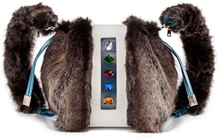 KULU Vegan Designer Backpack for Women , Luxury Faux Fur Handbag. Multicolored