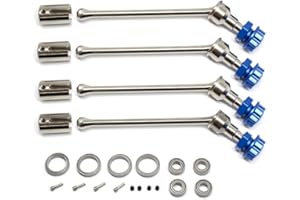 XBERSTAR RC Car Drive Shaft for 1/10 Traxxas MAXX WideMaxx RC Car Vehicle Front Rear Drive Shaft Universal Drive Shaft CVD (Silver+Blue)