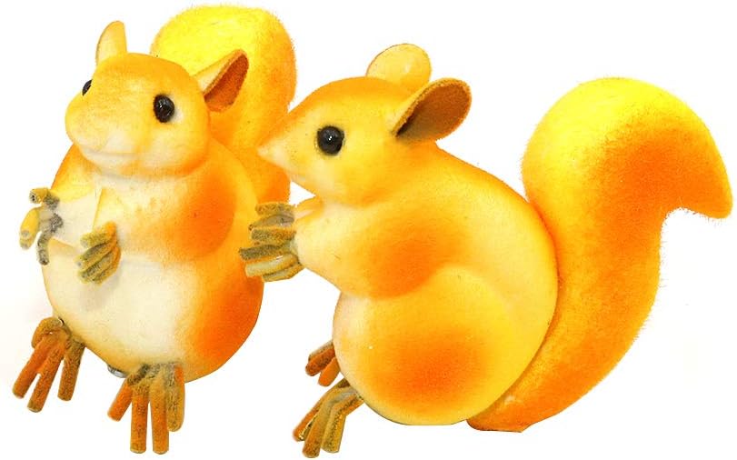 Namvo Squirrel Ornament Garden Figure - Frost Proof Indoor or Outdoor Shed Patio Decor 6.5 * 7 * 4cm, Gelb,braun